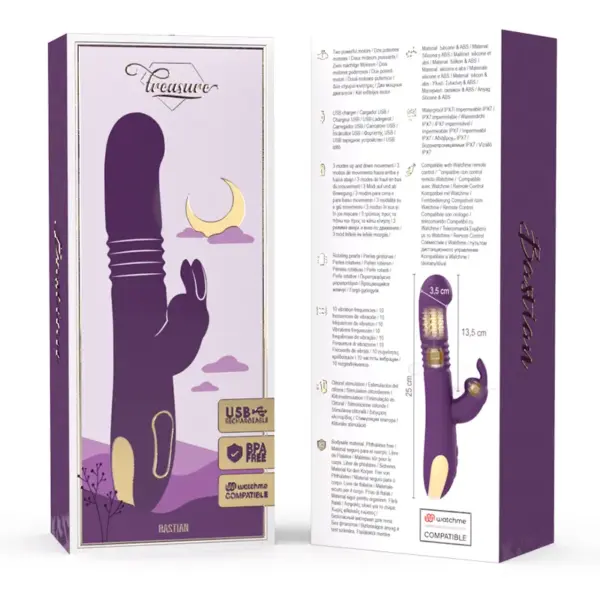 TREASURE - Bastian Rabbit Up & Down - Vibrador Rotatorio y Compatible con Watchme - Imagen 8