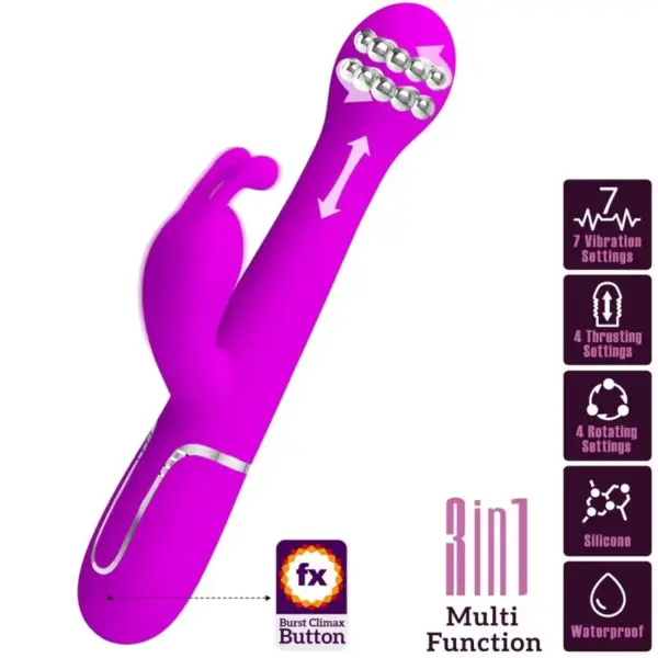 Pretty Love - Vibrador rabbit con licking morado - Imagen 10