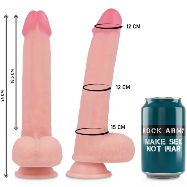 ROCKARMY - Arnés + Liquid Silicone Dildo Premium Kingcobra 24 cm - 4.77 cm - Imagen 3