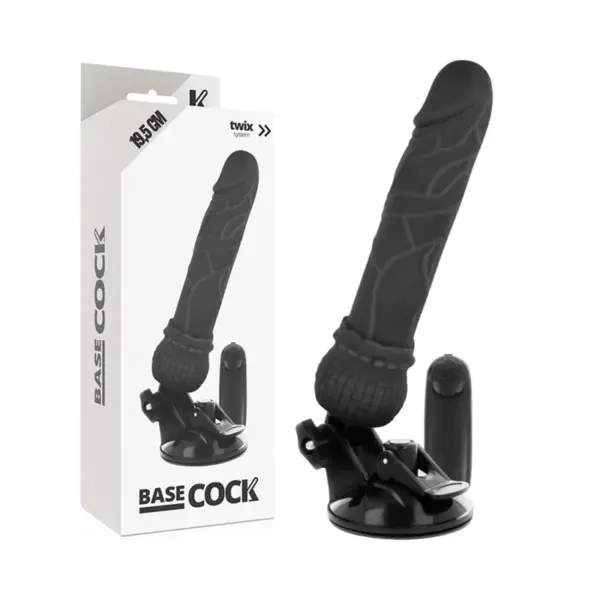 BASECOCK - Vibrador realista control remoto negro 19.5 cm - Imagen 3