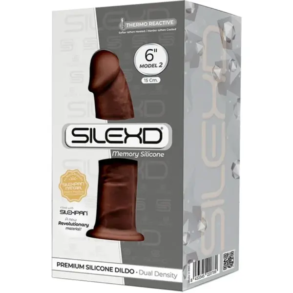 Silexd - Modelo 2 Pene Realístico Silicona Premium Silexpan Marrón 15 cm - Imagen 3