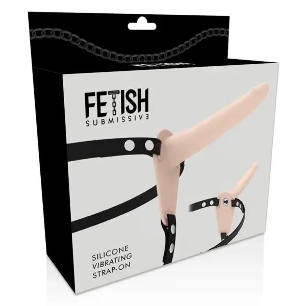 Fetish Submissive Harness - Vibrador Silicona Flesh 15 cm - Imagen 3