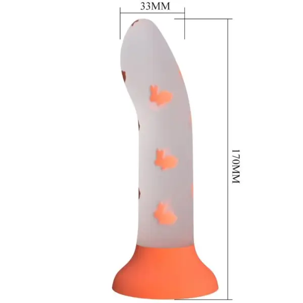 Pretty Love - Dildo luminoso naranja sin vibración para noches mágicas