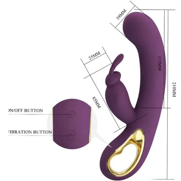 Pretty Love - Vibrador rabbit con licking morado - Imagen 3