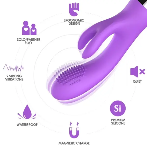 ARMONY - Vibrador rabbit violeta para placer intenso - Imagen 3