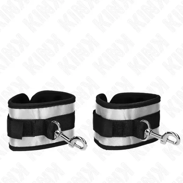 KINK - Muñequeras Neopreno Grises 23 x 5 cm para BDSM - Imagen 4