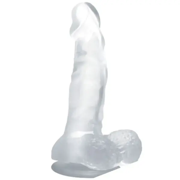 Baile - Dildo Realista con Ventosa y Testículos 16.7 cm Transparente