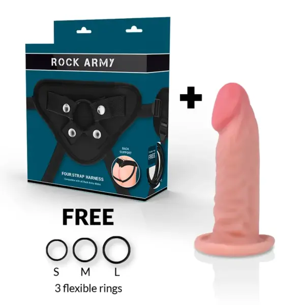 ROCKARMY - Arnés + Dual Density Tiger Dildo Realista 14 cm -O- 4.46 cm - Imagen 2