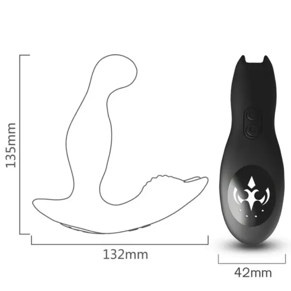 ARMONY - Bat King Vibrador Anal Próstata Rotador Control Remoto Negro - Imagen 3