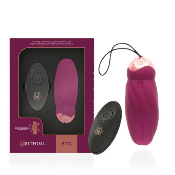 RITHUAL - Huevo vibrador control remoto con rotación de perlas y vibración