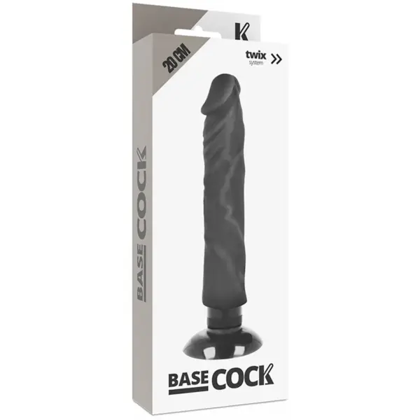 BASECOCK - Vibrador realista 20 cm negro - Imagen 6