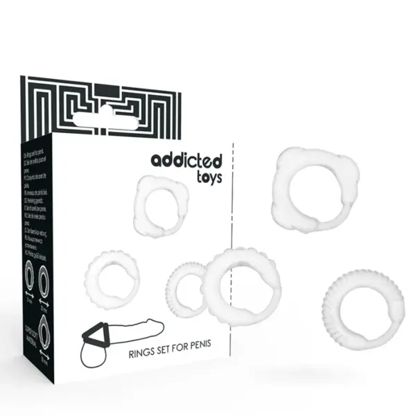 ADDICTED TOYS - Set de 3 Anillos Pene Clear para Placer Intenso