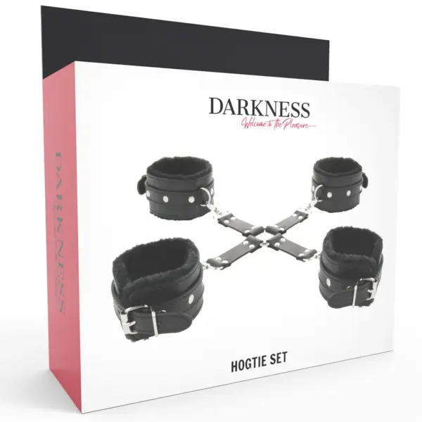 DARKNESS - Esposas de cuero para pies y manos negro - Imagen 9