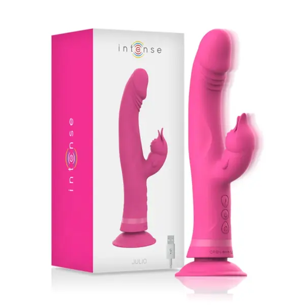 Intense - Vibrador Rabbit Silicona Rosa para Placer Dual - Imagen 2