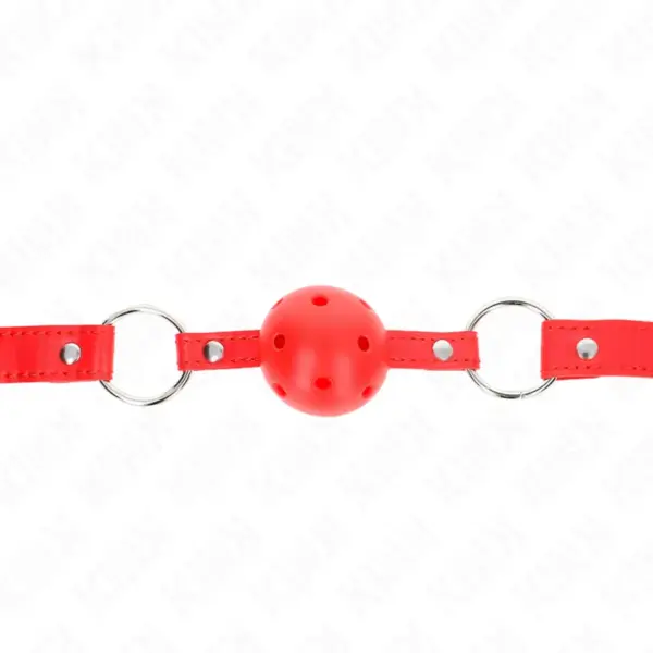 KINK - Mordaza de Bola Transpirable 4 cm Ajustable en Rojo