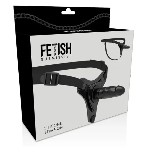 Fetish Submissive Harness - Silicona Negro Realistic 15 cm - Imagen 5