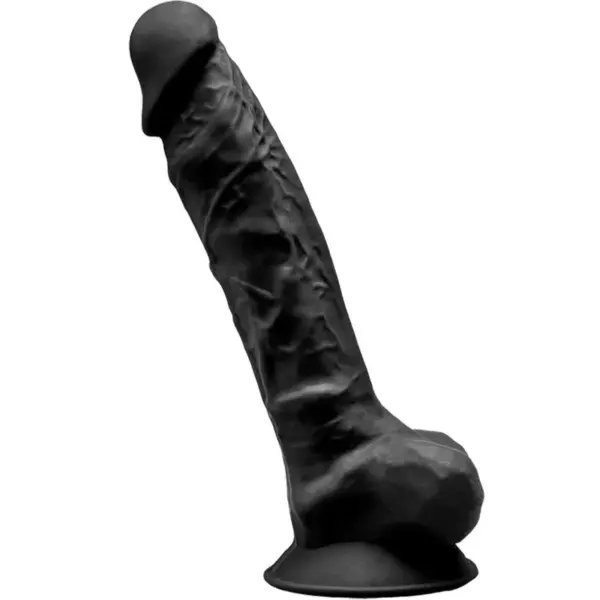 SILEXD - Modelo 1 Pene Realista Silicona Premium Silexpan Negro 23 cm