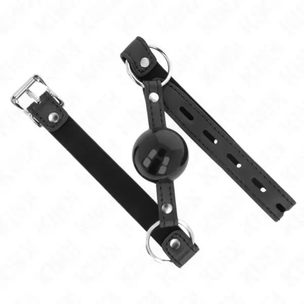 KINK - Mordaza de Bola 4 cm TPE con Candado Negro 60 x 2 cm - Imagen 2