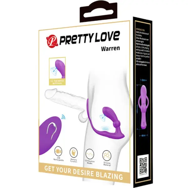 Pretty Love - Anillo y Vibrador Anal Violeta - Imagen 7