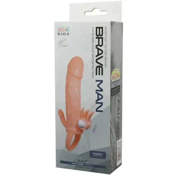 Brave Man - Funda pene anal y clítoris vibrador natural 16.5 cm - Imagen 10