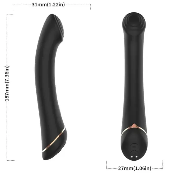 ARMONY - Vibrador Cabeza Plana Silicona Negro - Imagen 3