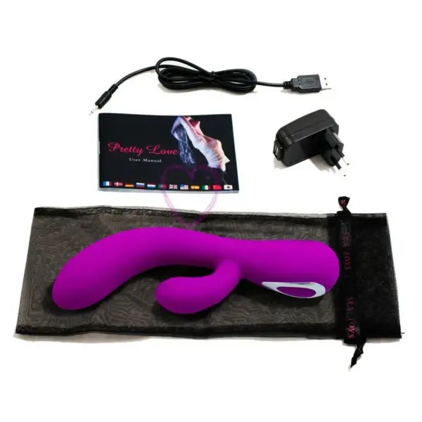 Pretty Love - Vibrador rabbit con licking morado - Imagen 2