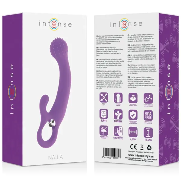 Intense - Vibrador Naila de Silicona Lila para Placer Intenso - Imagen 6