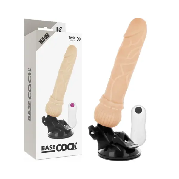 BASECOCK - Vibrador Realista Control Remoto Natural 19.5 cm - 4 cm