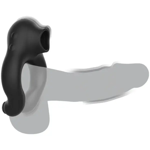 ARMONY - Anillo vibrador de silicona negro y dorado con 3 motores - Imagen 3