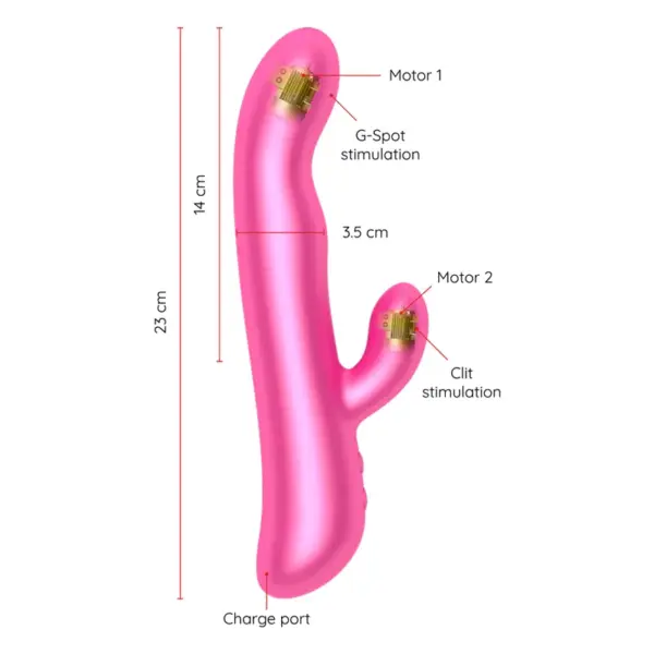 ONINDER - Vibrador Conejo con Vibración y Rotación Rosa - Imagen 4