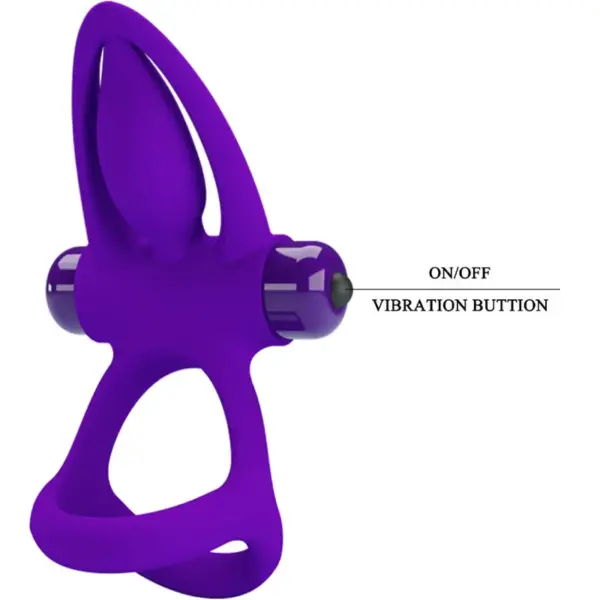 Pretty Love - Anillo Vibrador 10 Vibraciones Silicona Violeta - Imagen 7