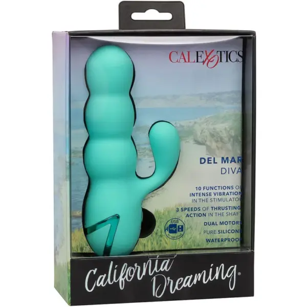 CalExotics - Del Mar Diva Vibrador Rabbit Verde Agua - Imagen 13