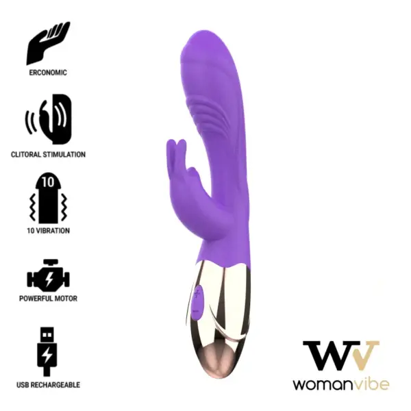 Womanvibe - Viora Vibrador Rabbit Recargable de Silicona