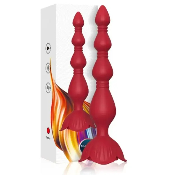 ARMONY - Vibrador Pagoda Rosa y Plug Anal Rojo - Imagen 4