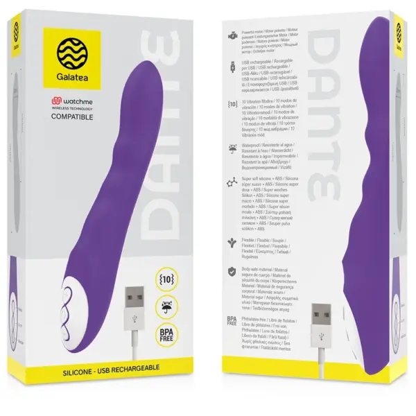 GALATEA - Vibrador Lila Dante Compatible con WatchMe Wireless Technology - Imagen 3