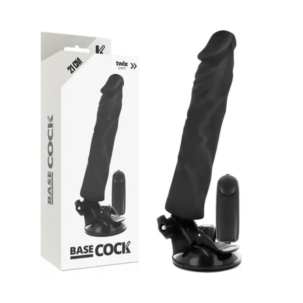 BASECOCK - Vibrador realista control remoto negro 21 cm - 4 cm - Imagen 3