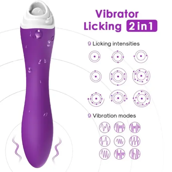 ARMONY - Fairyland Estimulador con Lengua Clítoris y Vibrador Violeta - Imagen 2