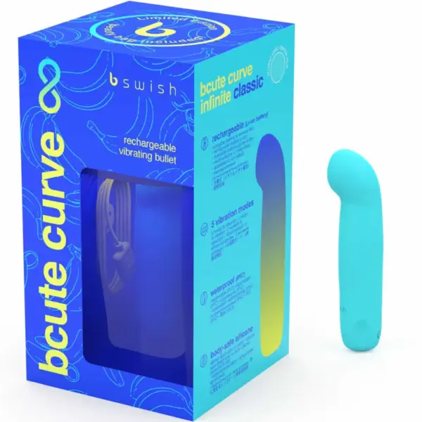 B SWISH - BCUTE CURVE INFINITE CLASSIC VIBRADOR RECARGABLE SILICONA AZUL - Imagen 4