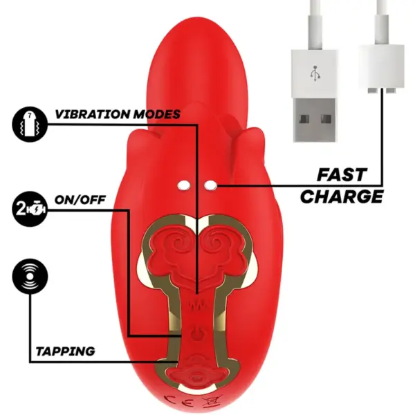 MIA - Estimulador Vibrador Rojo con Tapping y Vibración - Imagen 4