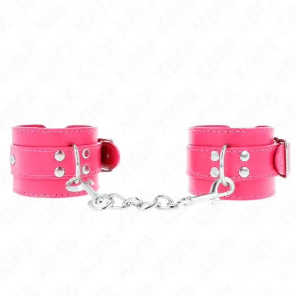 KINK - Muñequera Fucsia con Detalles Ajustable para BDSM