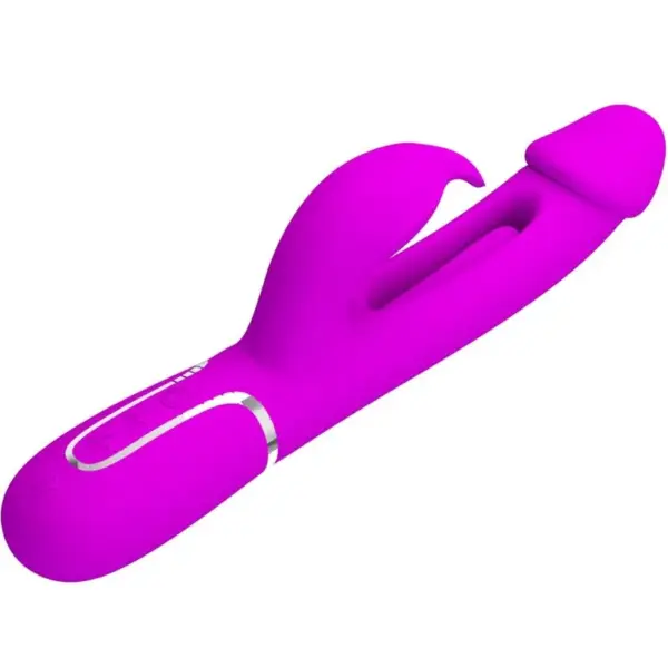 Pretty Love - Vibrador rabbit 3 en 1 multifunción con lengua fucsia - Imagen 3