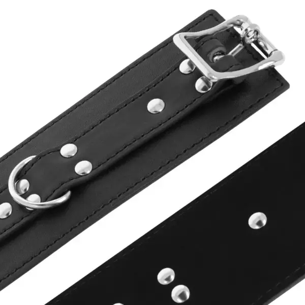 DARKNESS - Esposas Leather Negro para BDSM y Fetish - Imagen 4