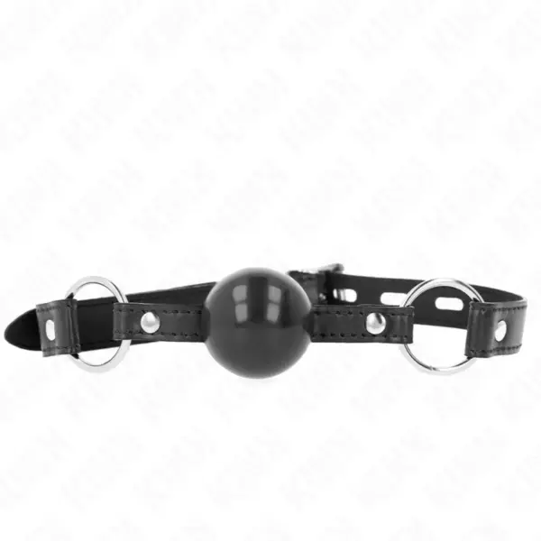 KINK - Mordaza de Bola 4 cm TPE Negro 60x2 cm para BDSM