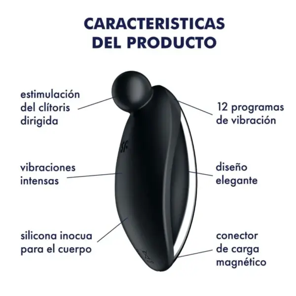 Satisfyer Spot On 2 - Vibrador Lay-On Negro para Estimulación Clitoriana - Imagen 4