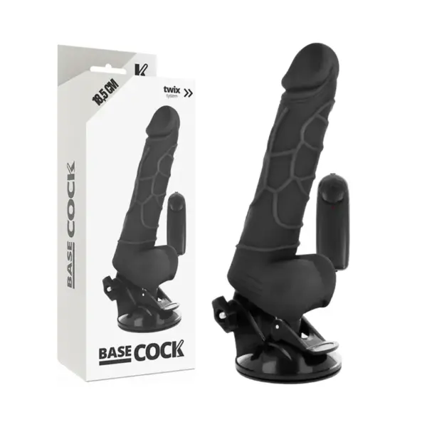 BASECOCK - Vibrador realístico control remoto negro 18.5 cm x 4 cm - Imagen 3