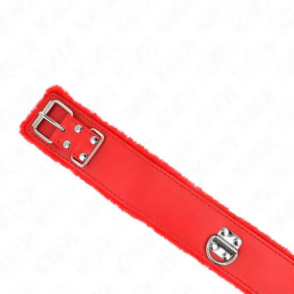 KINK - Collar con correa de 116 cm con tachuelas plateadas modelo 4 rojo ajustable - Imagen 5