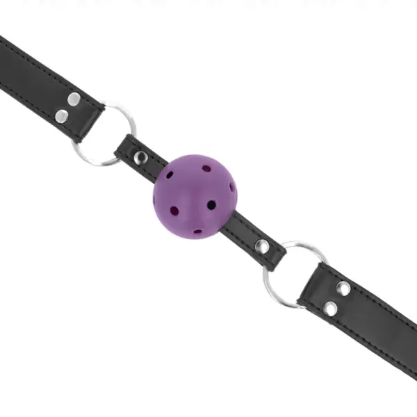 KINK - Mordaza de Bola Transpirable Morado 4 cm Ajustable 42-58 cm - Imagen 4