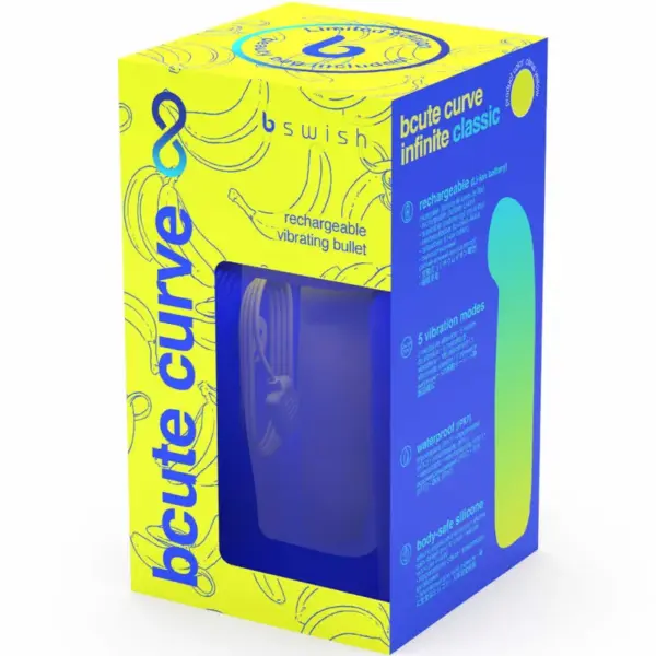 B SWISH - BCUTE CURVE INFINITE CLASSIC VIBRADOR RECARGABLE SILICONA AMARILLO - Imagen 6