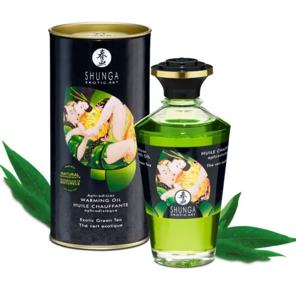 Shunga - Aceite de Masaje Efecto Calor Té Verde Orgánico 100 ML