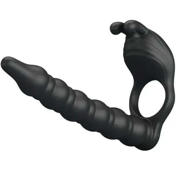 Pretty Love - Blackney Anillo Pene con Plug Vibrador Negro - Imagen 4